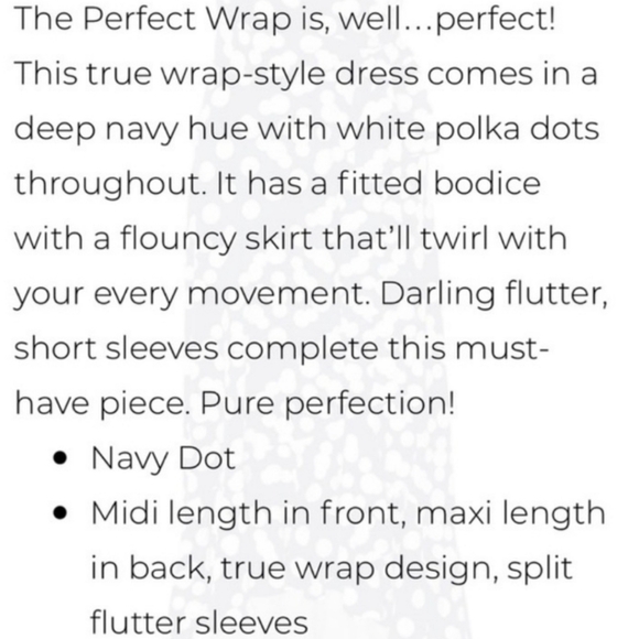 CAbi The Perfect Wrap Dress Navy White, size  M - Picture 4 of 4